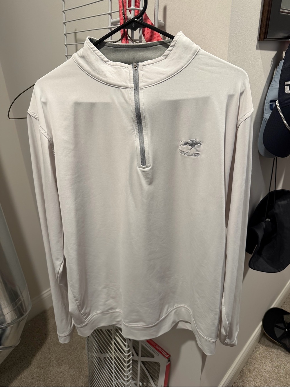 Peter Millar White Quarter-Zip Performance Pullover